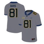 Men's West Virginia Mountaineers NCAA #81 Treylan Davis Gray Authentic Nike Stitched College Football Jersey EY15Q88EQ